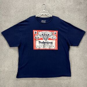 Budweiser‎ Beer Anheuser Busch T Shirt Adult Size 4X Blue Tee Graphic Print